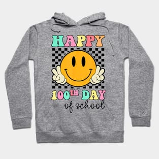 100 Days Of School Retro Smile Teachers Kids Happy 100th Day Hoodie